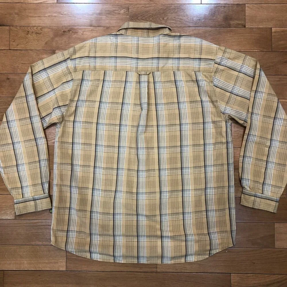The North Face A5 Series 100% Cotton Long Sleeve Button Front Brown Shirt Sz L